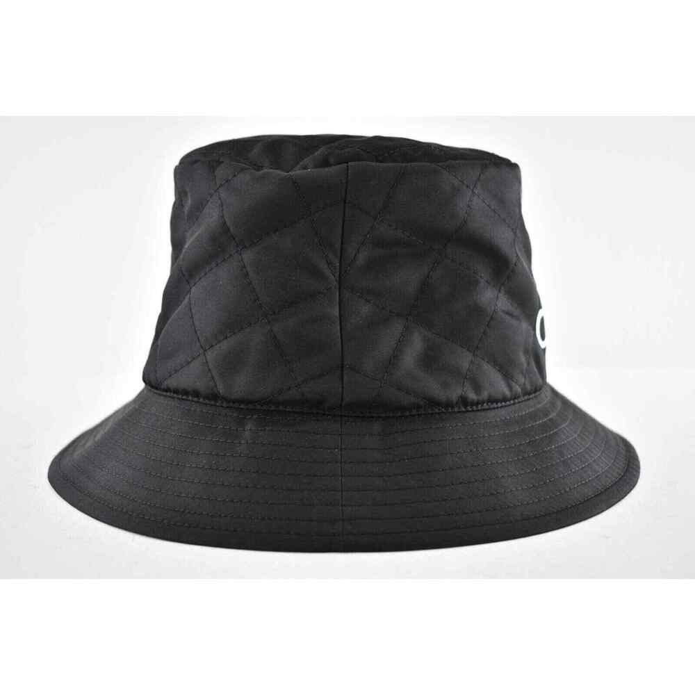 Celine Paris Black Quilted White Logo Nylon Twill Orange Sun Bucket Hat XS - Picture 7 of 12